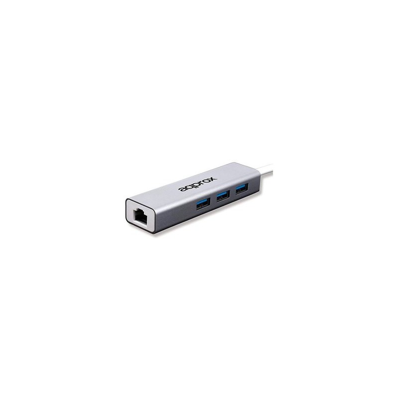 ADAPTADOR ETHERNET + HUB USB 3.0 APPROX APPC07GHUB