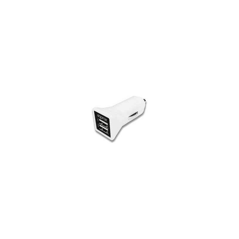CARGADOR COCHE 2 USB APPROX 3.1A BLANCO