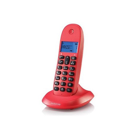 TELEFONO INALAMBRICO DECT DIGITAL MOTOROLA C1001LB+ ROJO