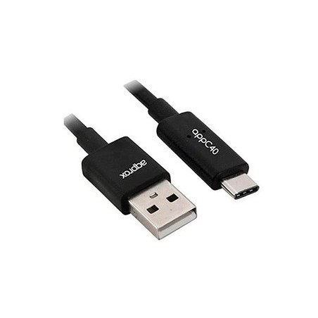 CABLE USB(A) 2.0 A USB(C) 2.0 APPROX 1M NEGRO
